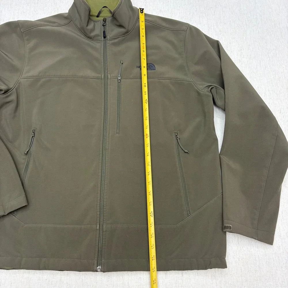 The North Face Apex Bionic Softshell Jacket Mens XL Green Full Zip Fleece Read!!